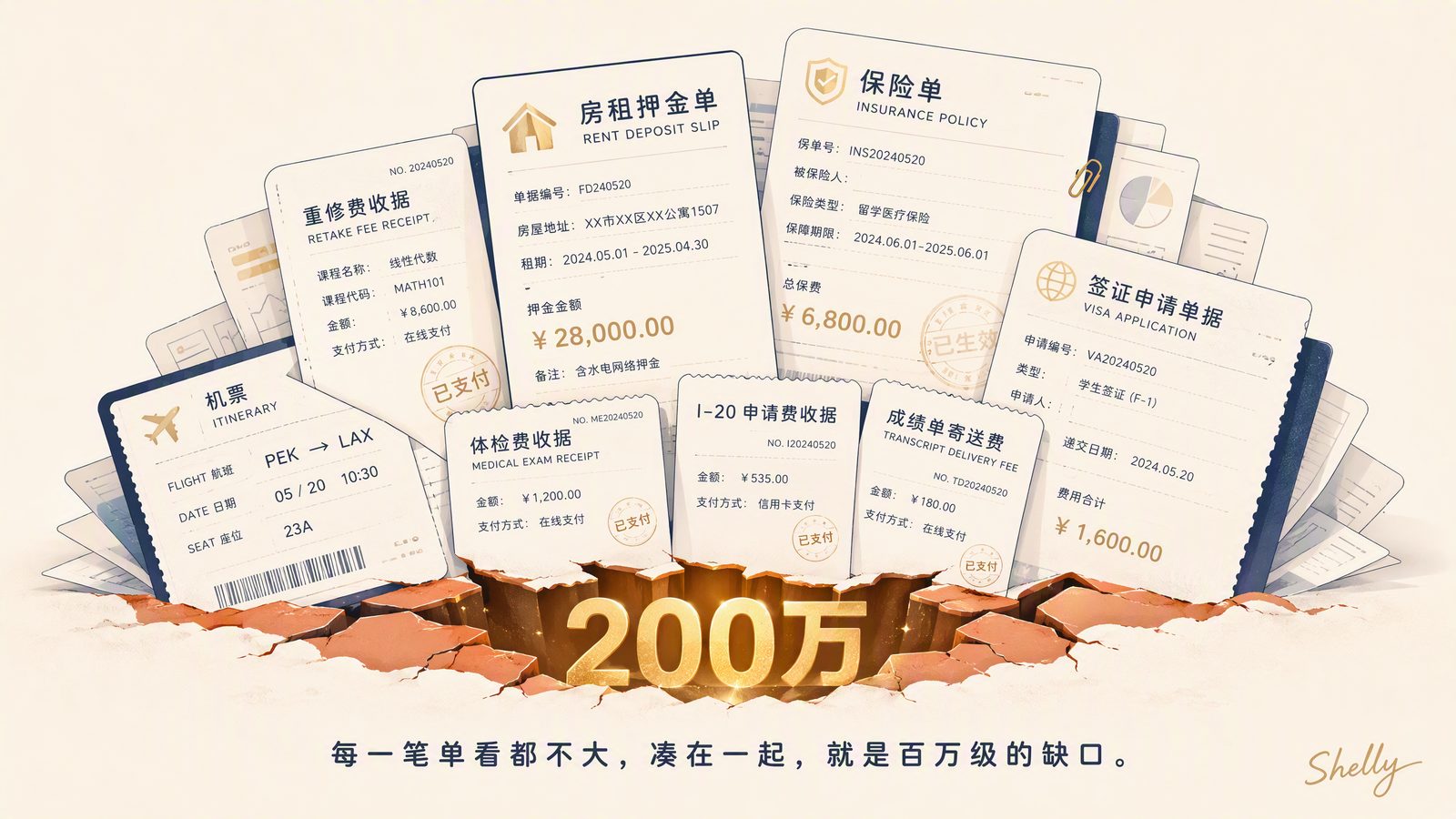 每一笔单看都不大,凑在一起,就是百万级的缺口